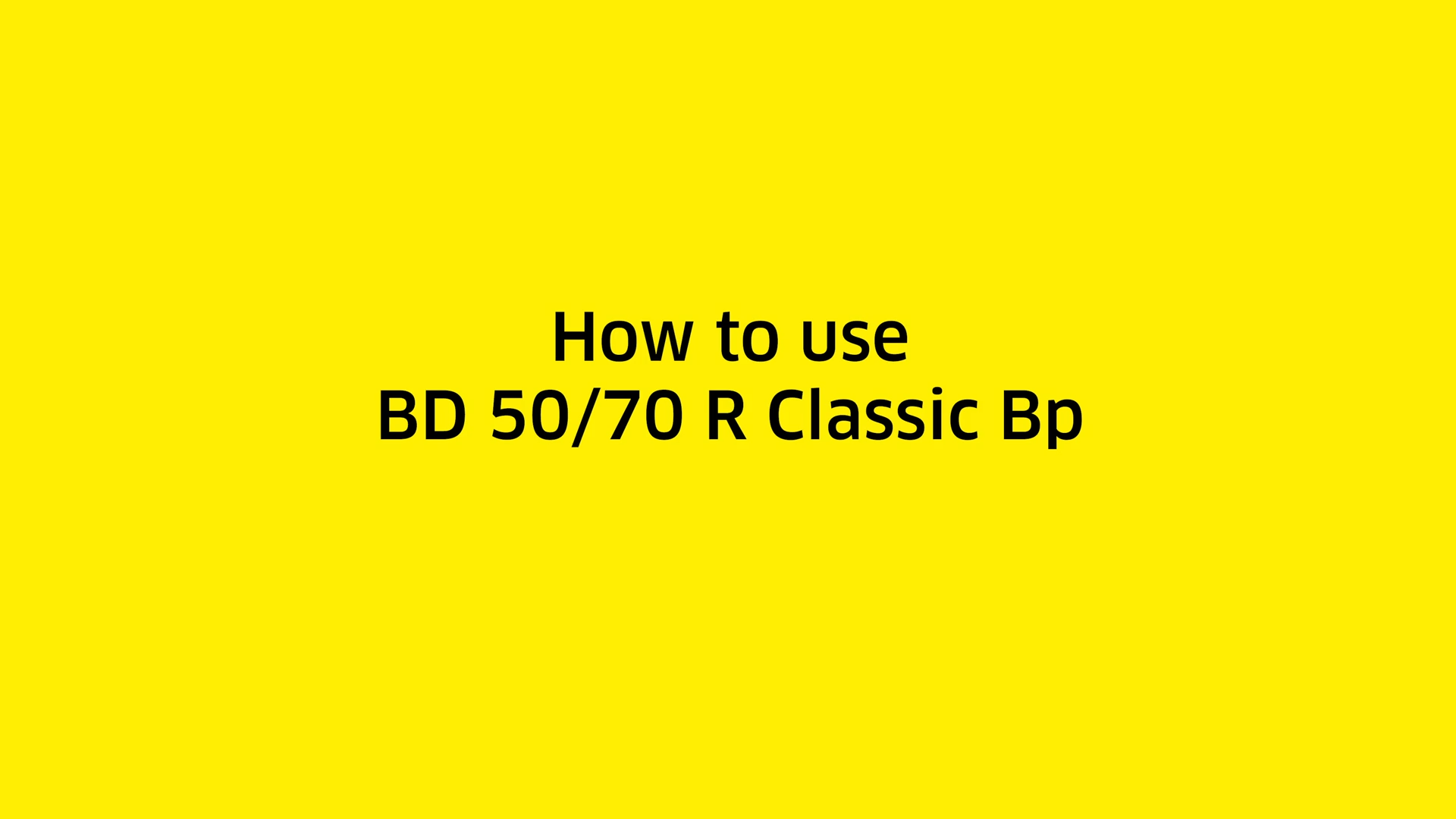 How to use the scrubber drier BD 50/70 R Classic Bp